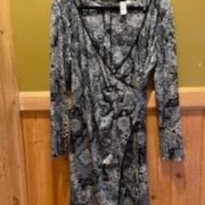 Emma & Michele size 10 print dress, black, white, and grey